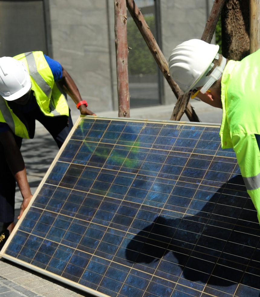 Instalação das placas solares
